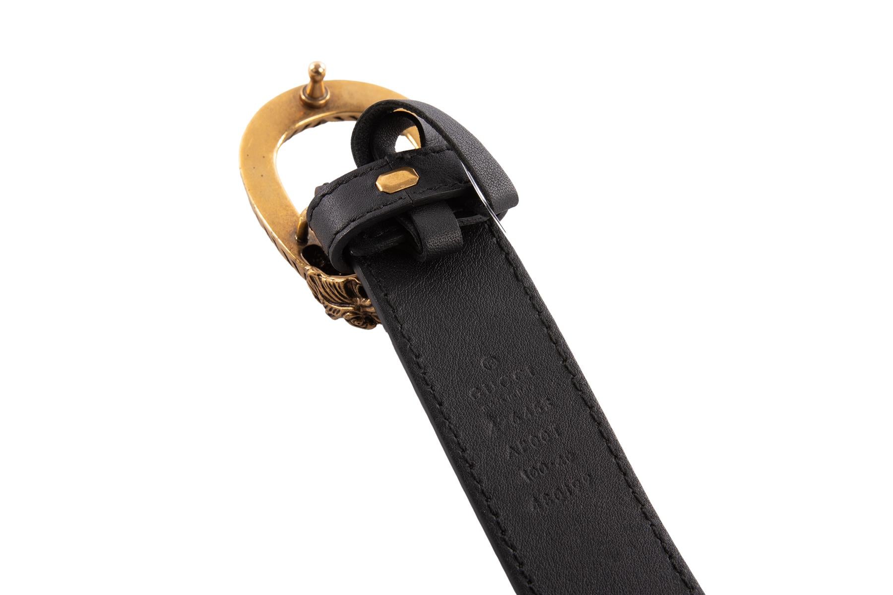 GUCCI BLACK DIONYSUS LEATHER BELT 100CM