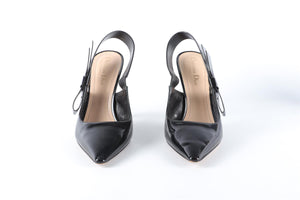 CHRISTIAN DIOR BLACK J'ADIOR LEATHER SLINGBACK PUMPS EU 39 UK 6 US 9