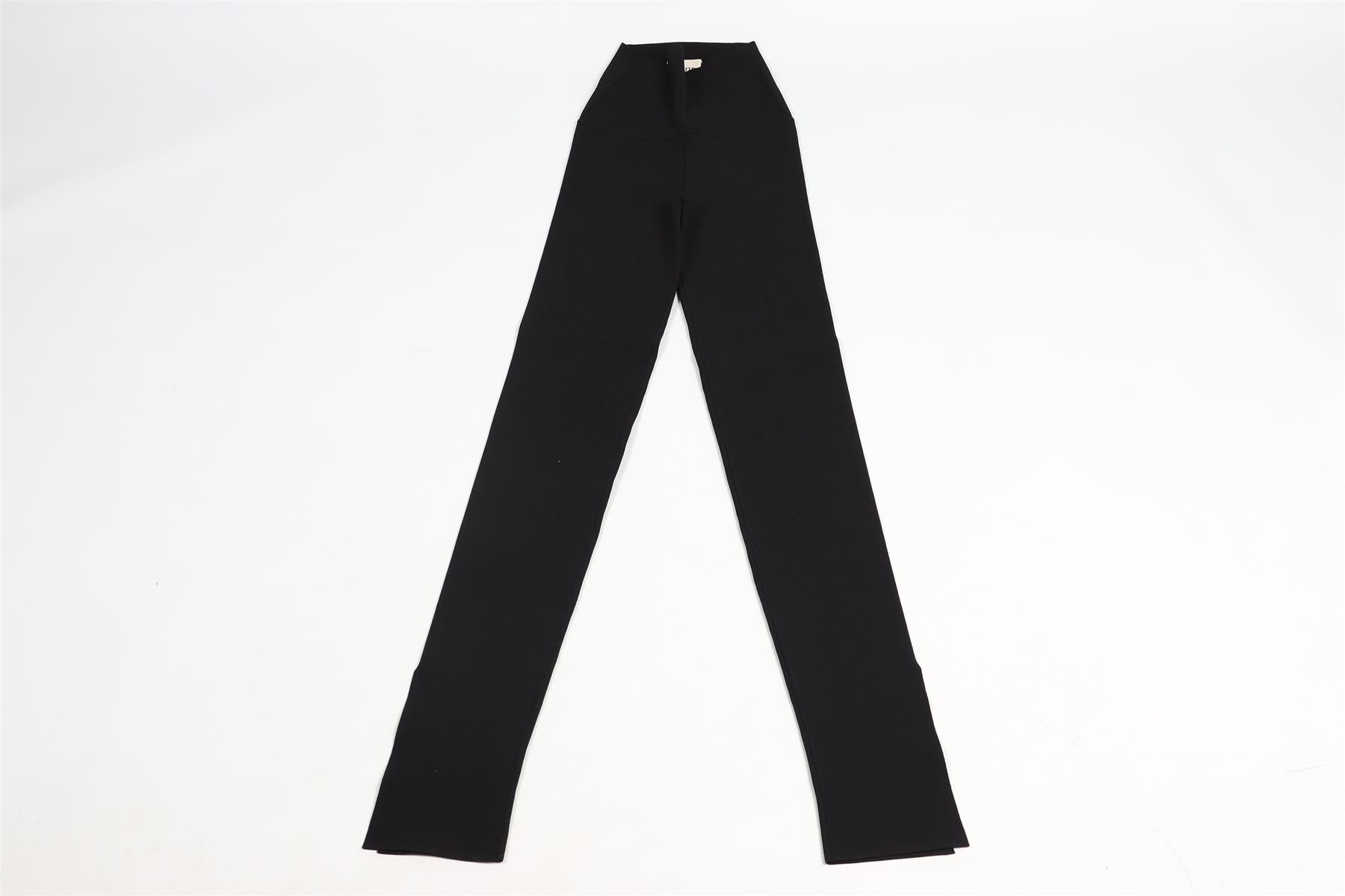 KHAITE BLACK HIGH RISE KNIT LEGGINGS SMALL