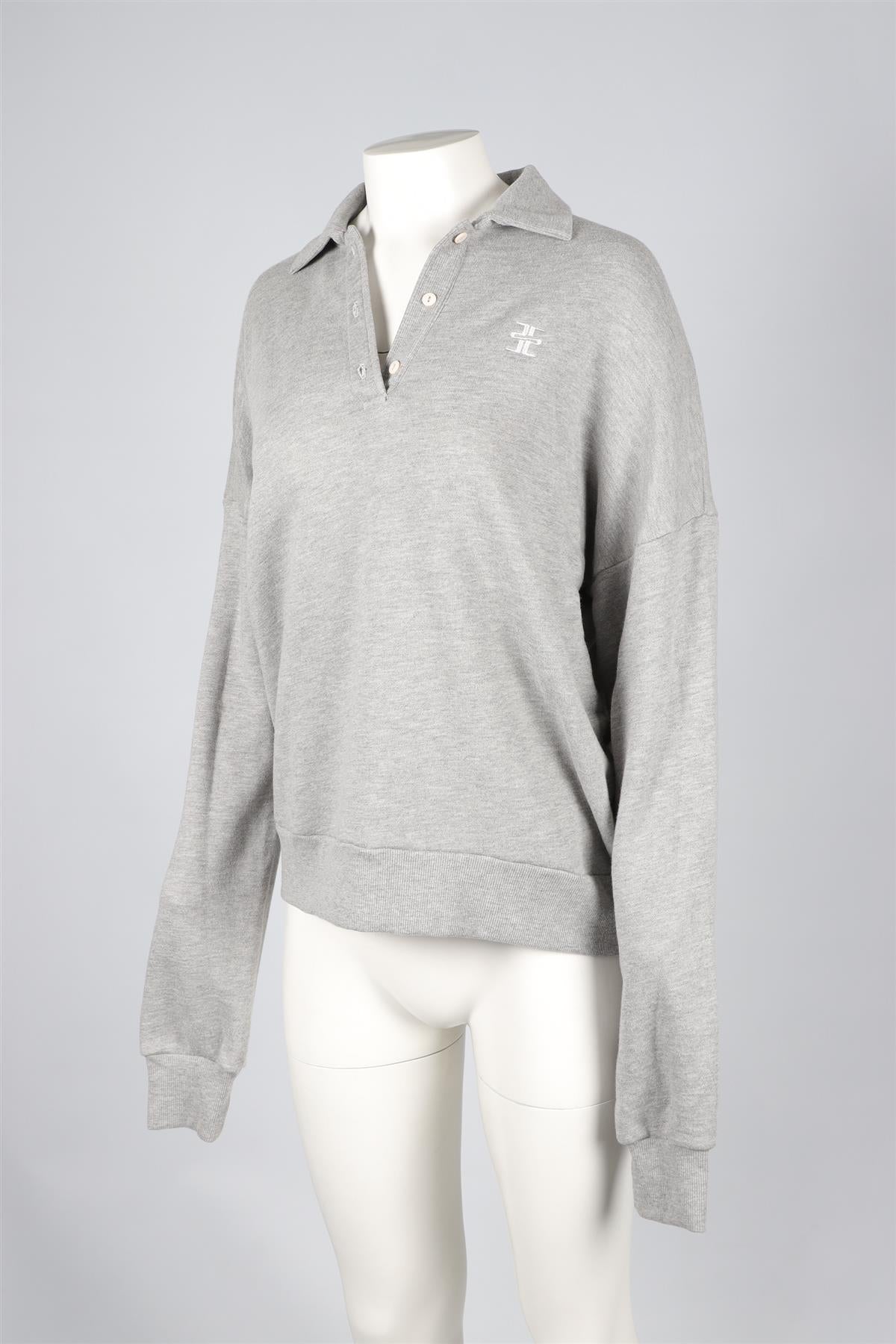 ÉTERNE GREY COTTON SWEATSHIRT XSMALL