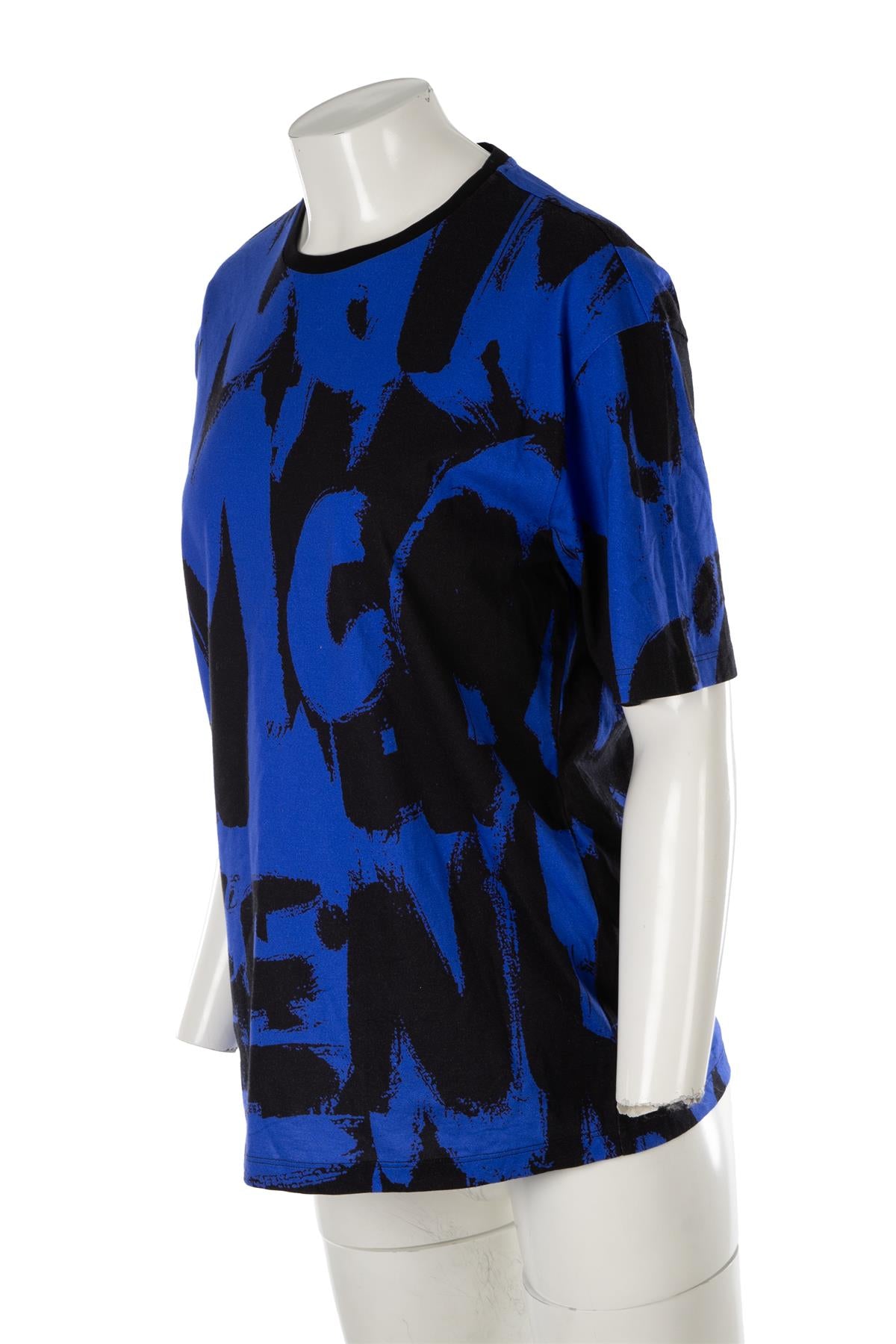 ALEXANDER MCQUEEN BLUE COTTON T-SHIRT IT 42