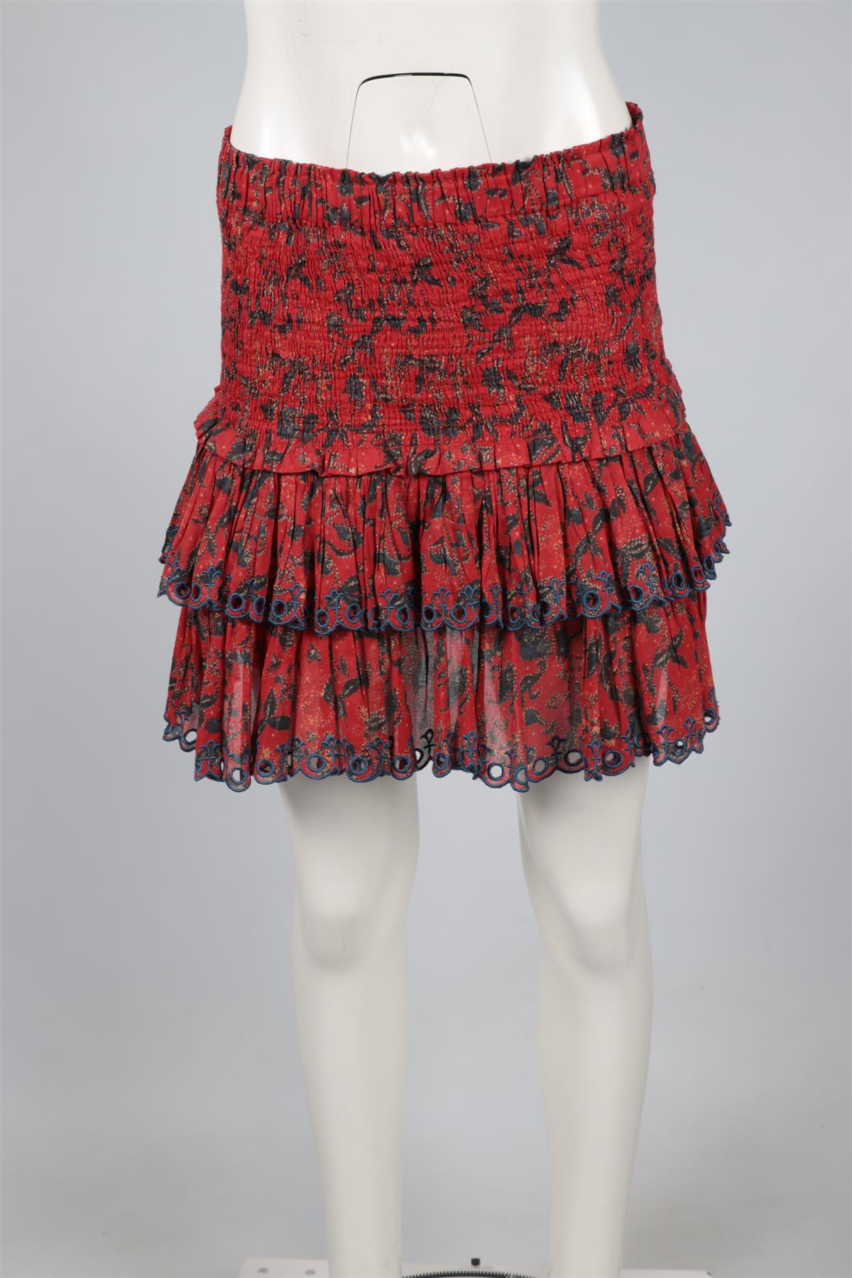 ISABEL MARANT ÉTOILE RED COTTON MINI SKIRT FR 40 UK 12