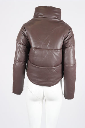 APPARIS QUILTED PADDED FAUX LEATHER JACKET XSMALL