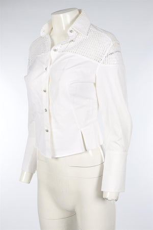 AZZEDINE ALAÏA WHITE COTTON SHIRT FR 36 UK 8