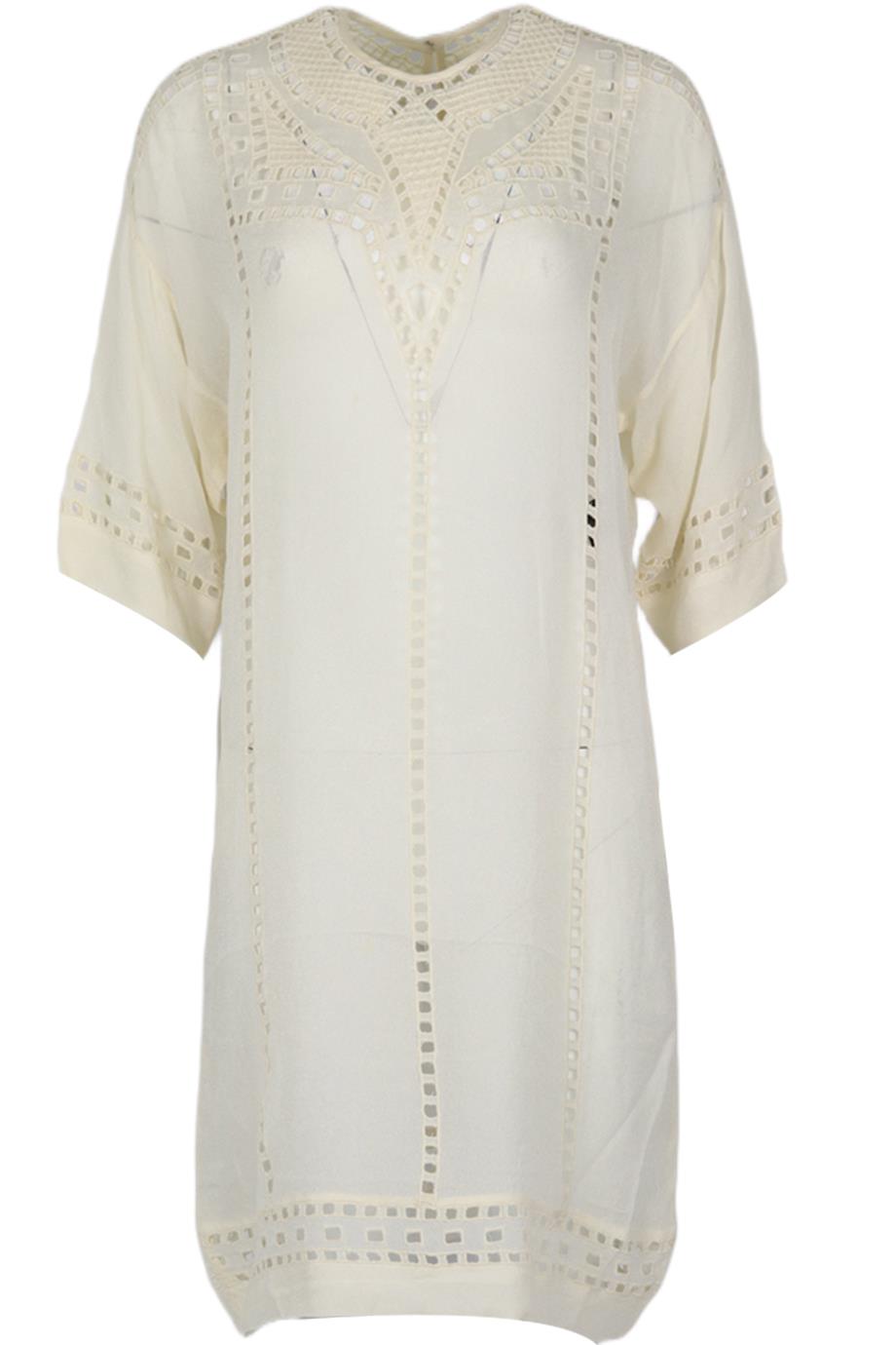 ISABEL MARANT ÉTOILE EMBROIDERED CHIFFON MINI DRESS FR 34 UK 6