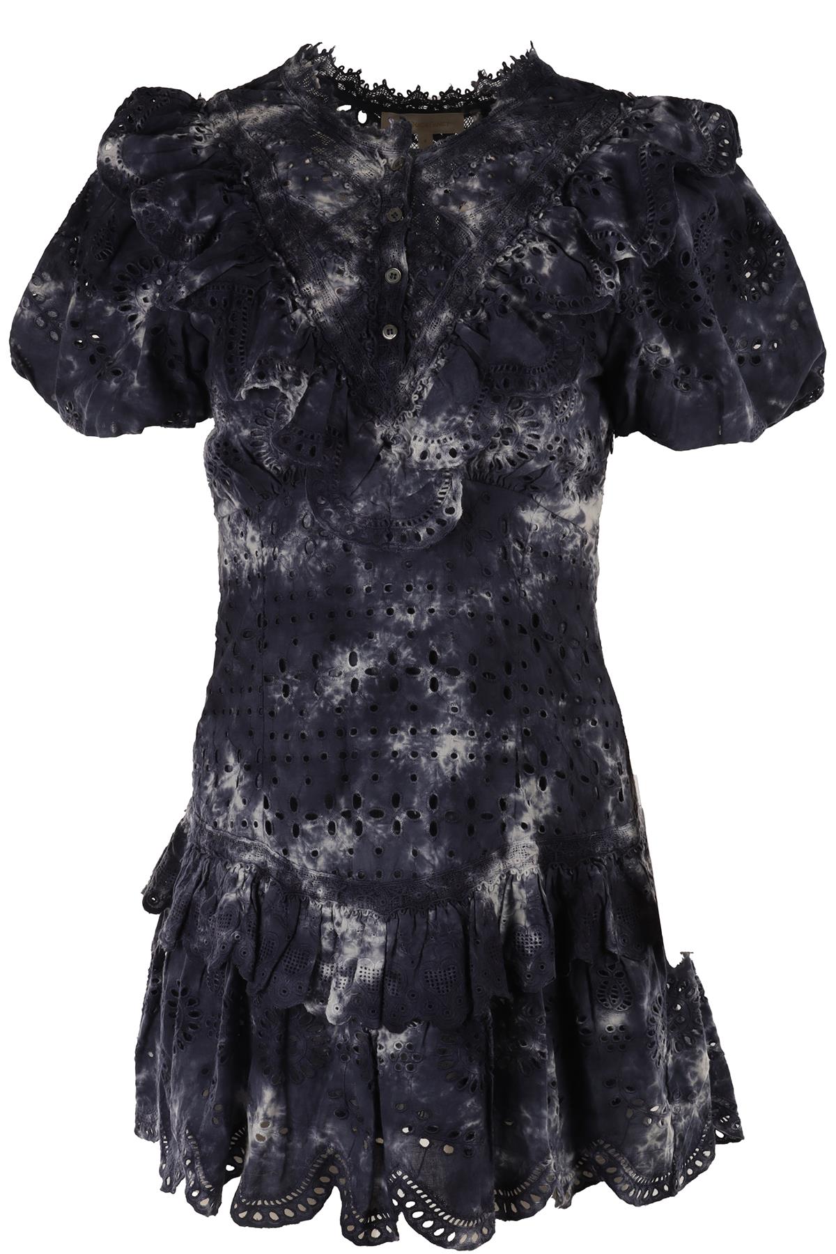 LOVESHACKFANCY BLUE COTTON MINI DRESS US 4 UK 8