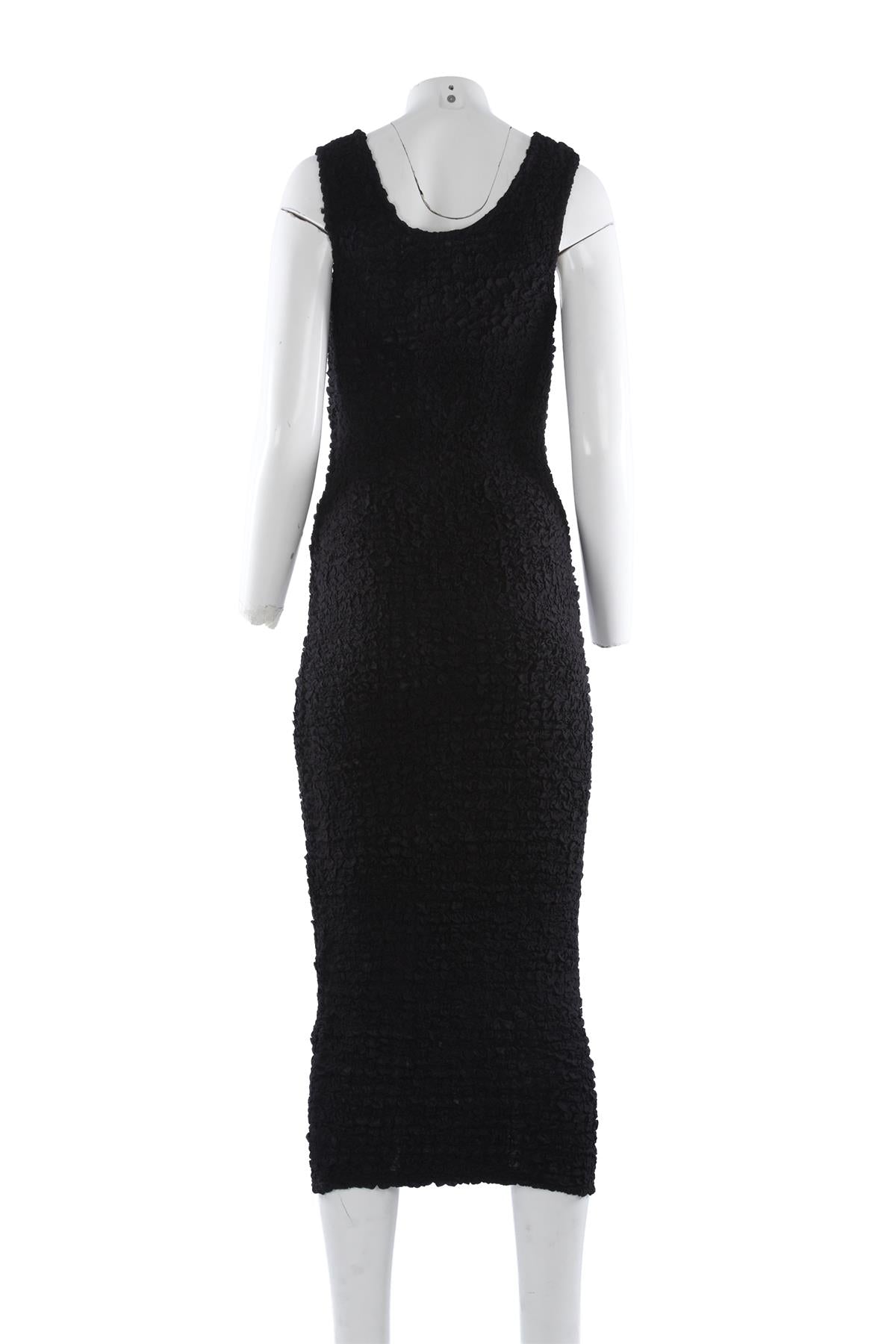 Black Crepe Midi Dress