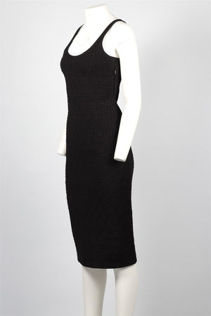 FENDI BLACK FF KNIT MIDI DRESS IT 40 UK 8