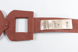 JOHANNA ORTIZ BROWN LEATHER WAIST BELT US 4 UK 8