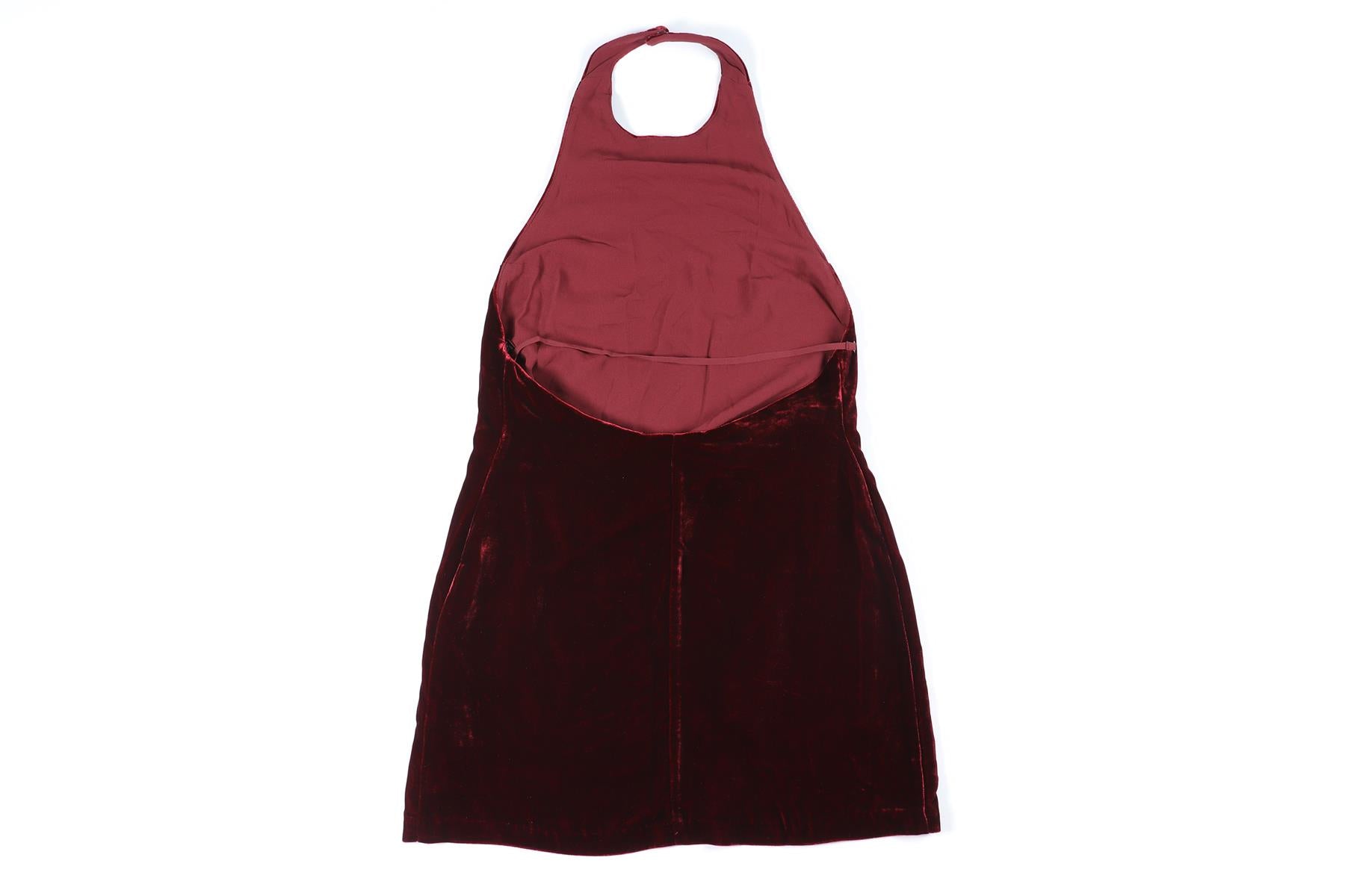 REFORMATION RED VELVET MINI DRESS US 2 UK 6