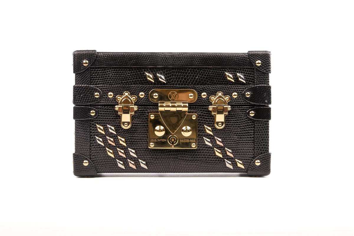 LOUIS VUITTON BLACK 2016 PETITE MALLE LEATHER CLUTCH