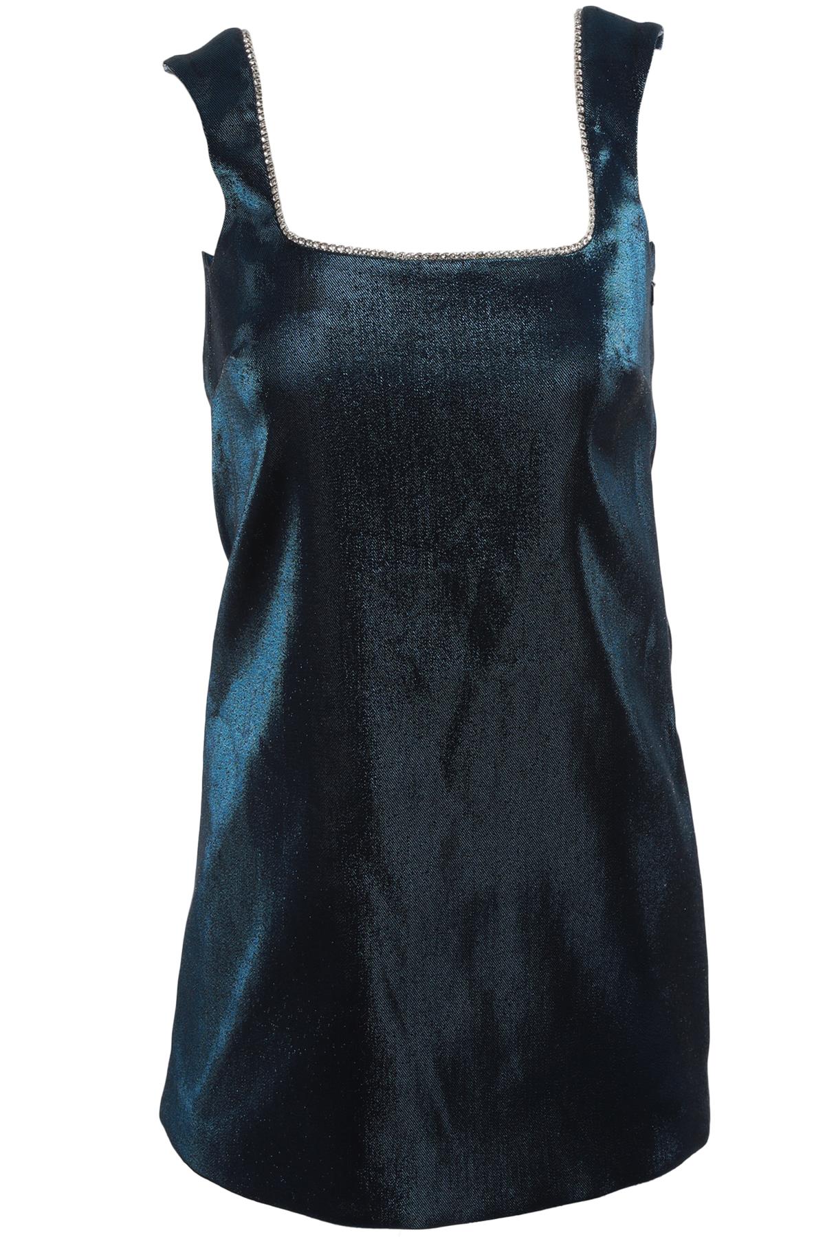 AREA BLUE COTTON MINI DRESS SMALL