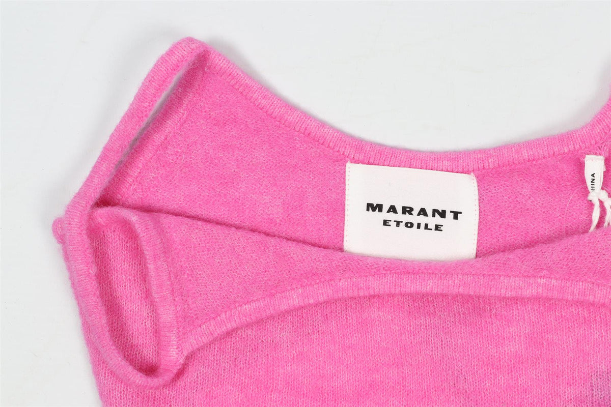 ISABEL MARANT ÉTOILE PINK CROPPED ALPACA BLEND TOP FR 34 UK 6
