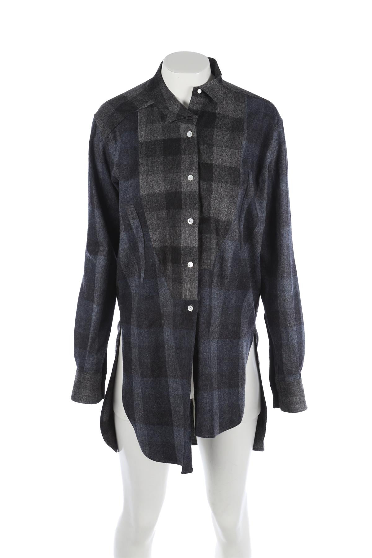 LOEWE GREY WOOL SHIRT FR 36 UK 8