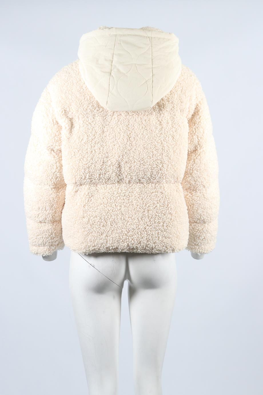 MAJE QUILTED PADDED FAUX SHEARLING JACKET UK 6
