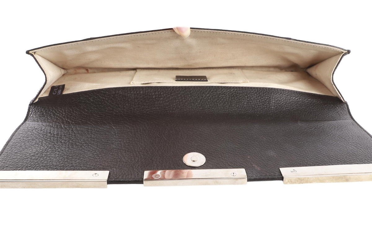GUCCI BLACK SNAKESKIN CLUTCH