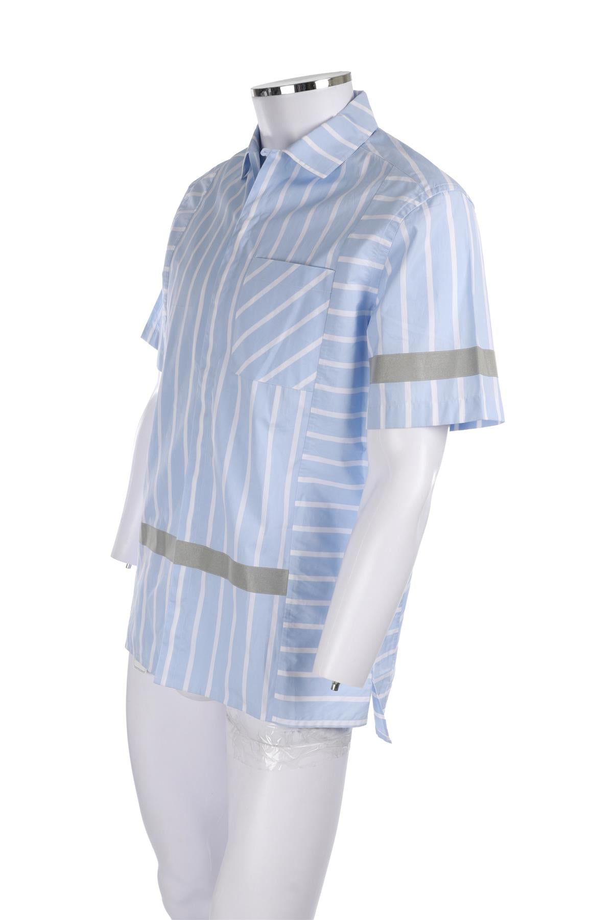 LANVIN BLUE MEN'S COTTON SHIRT MEDIUM