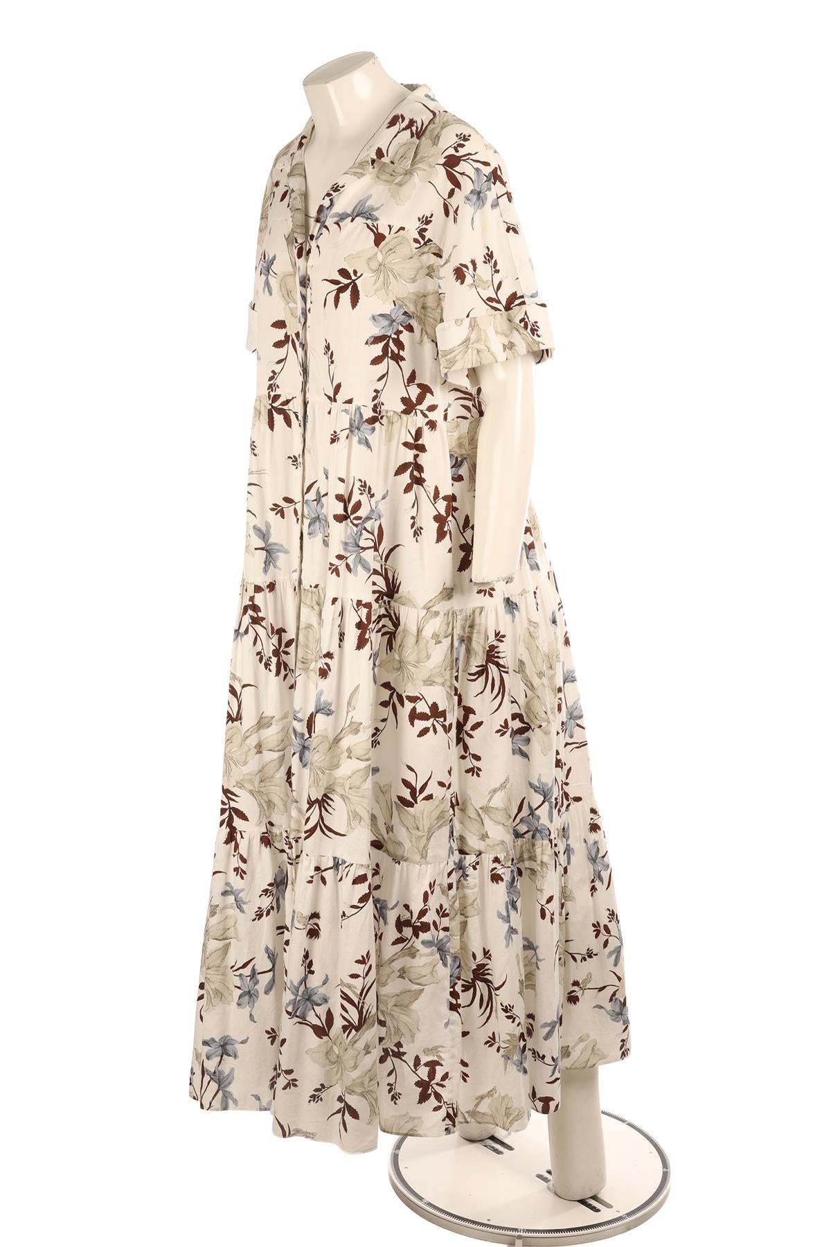 ERDEM WHITE COTTON MAXI DRESS UK 14 US 10 FR 42