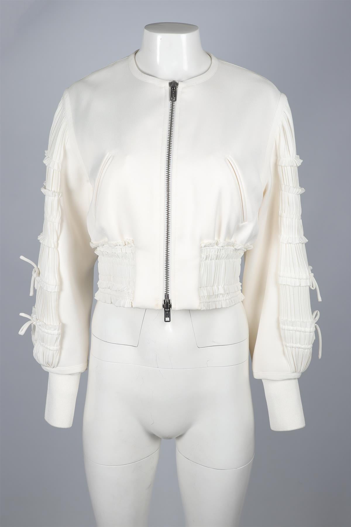 3.1 PHILLIP LIM IVORY CREPE JACKET US 2 UK 6