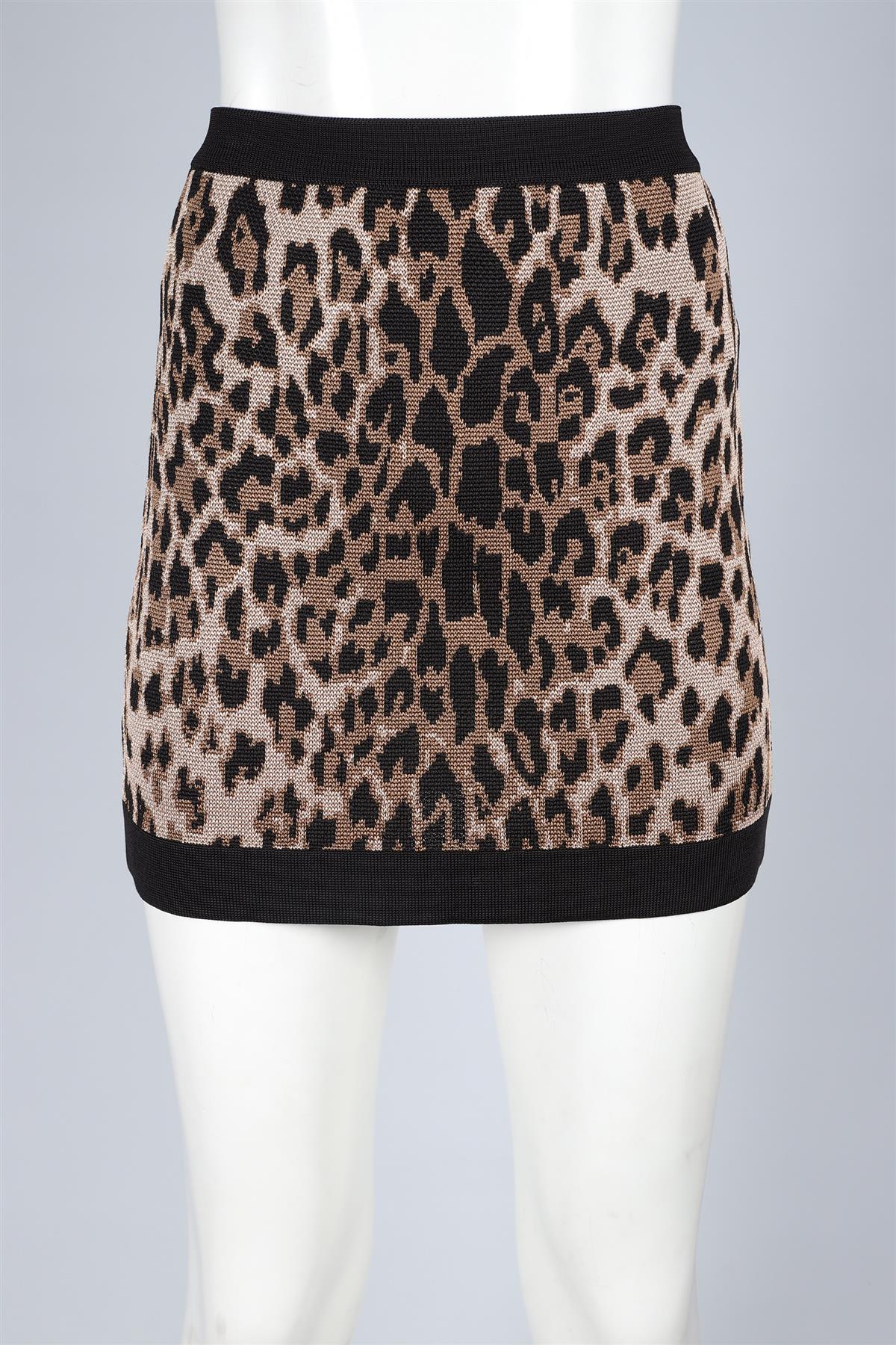BALMAIN BROWN KNIT MINI SKIRT FR 36 UK 8