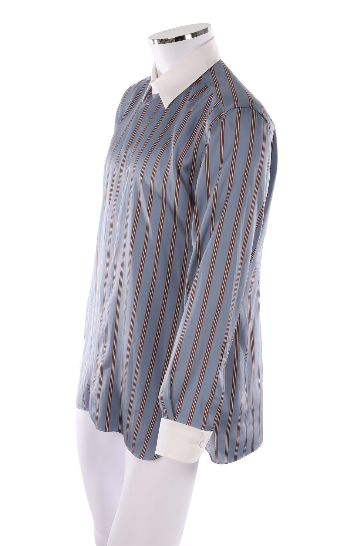 BLUE MEN'S SILK SHIRT