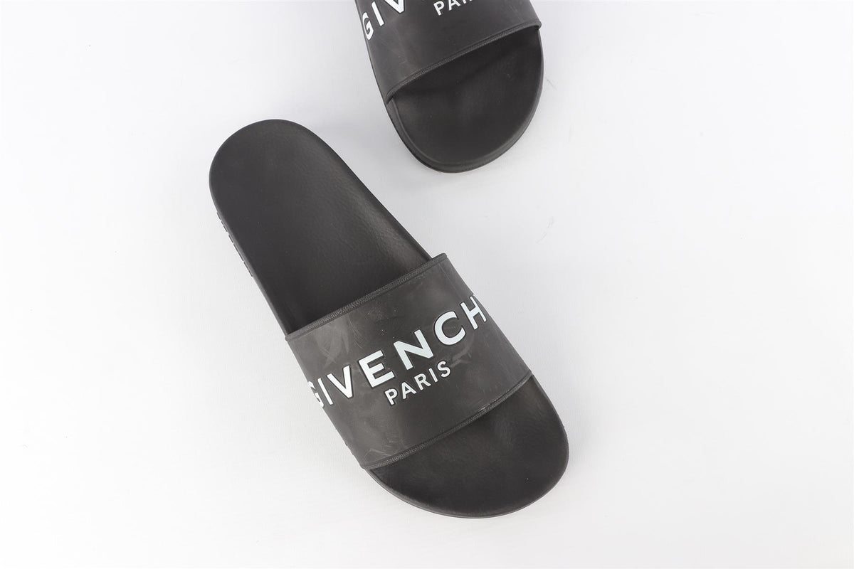 GIVENCHY BLACK MEN'S RUBBER SLIDES EU 43 UK 9 US 10