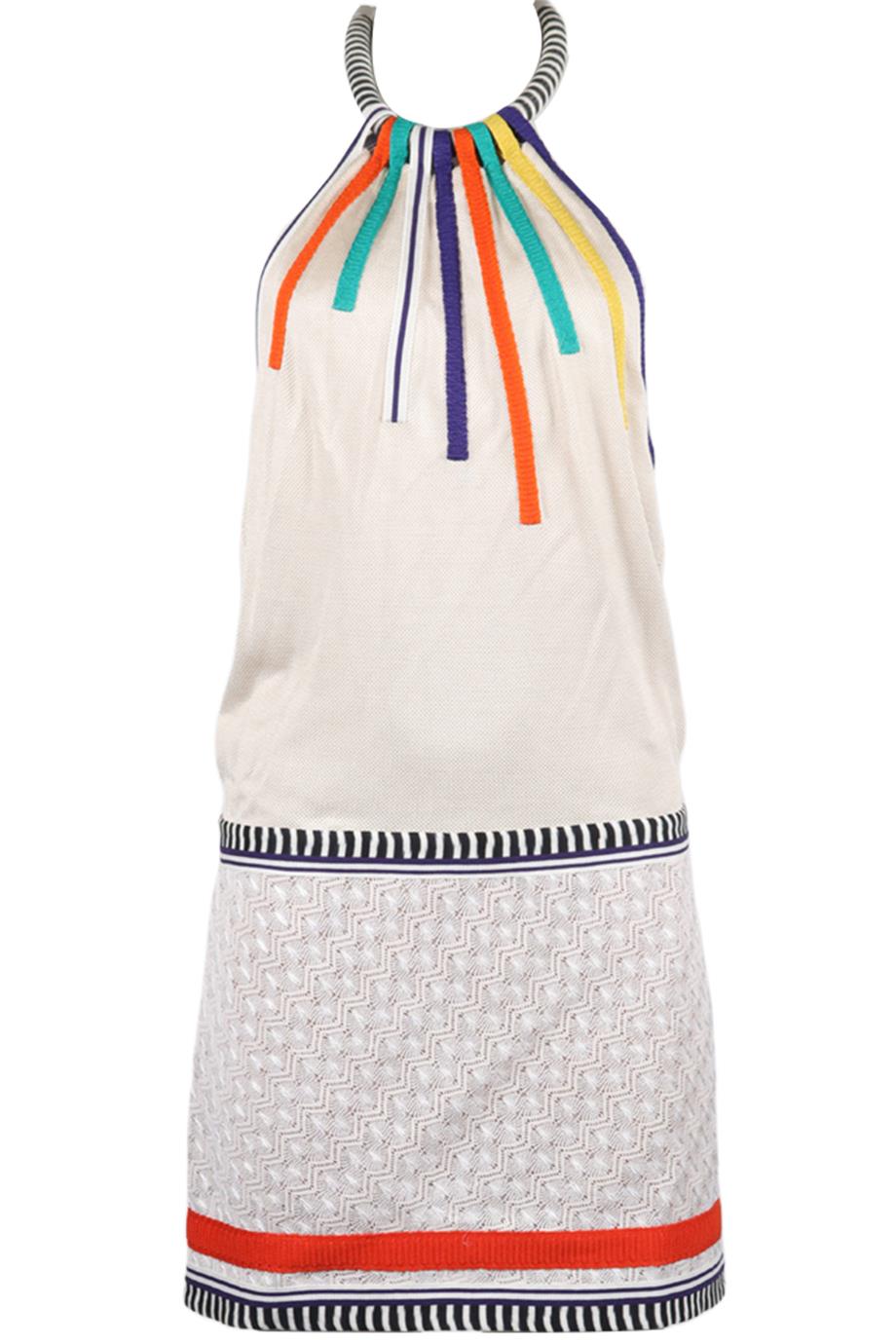 MISSONI CROCHET KNIT HALTERNECK MINI DRESS IT 40 UK 8