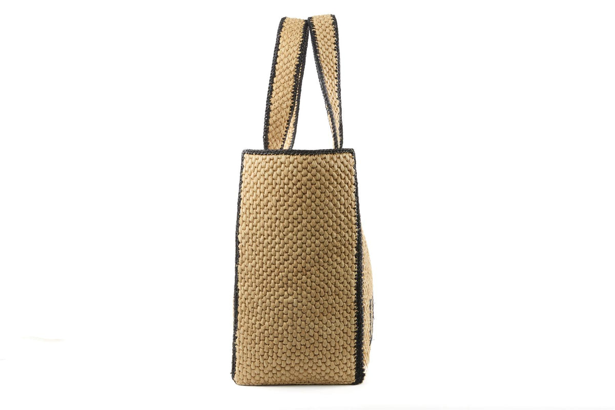 LOEWE BEIGE LARGE RAFFIA TOTE BAG
