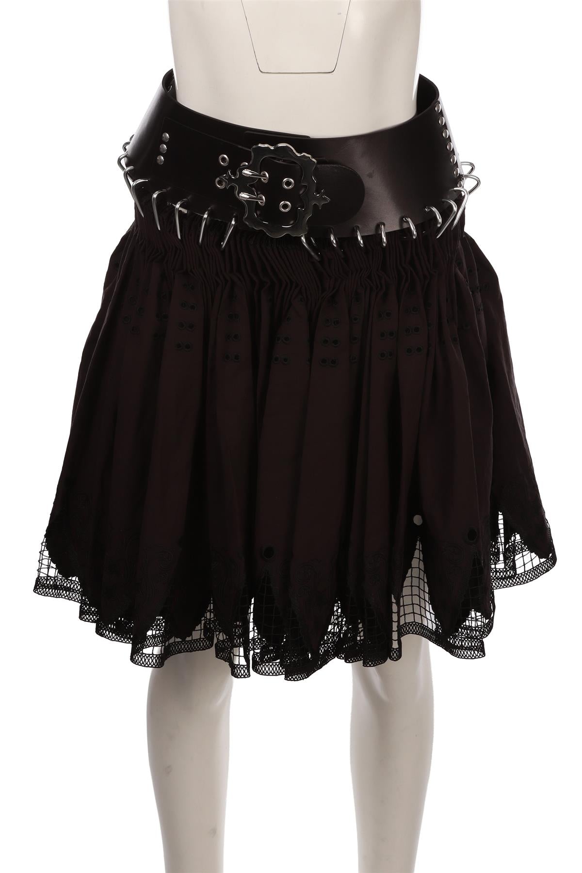 BLACK COTTON MINI SKIRT