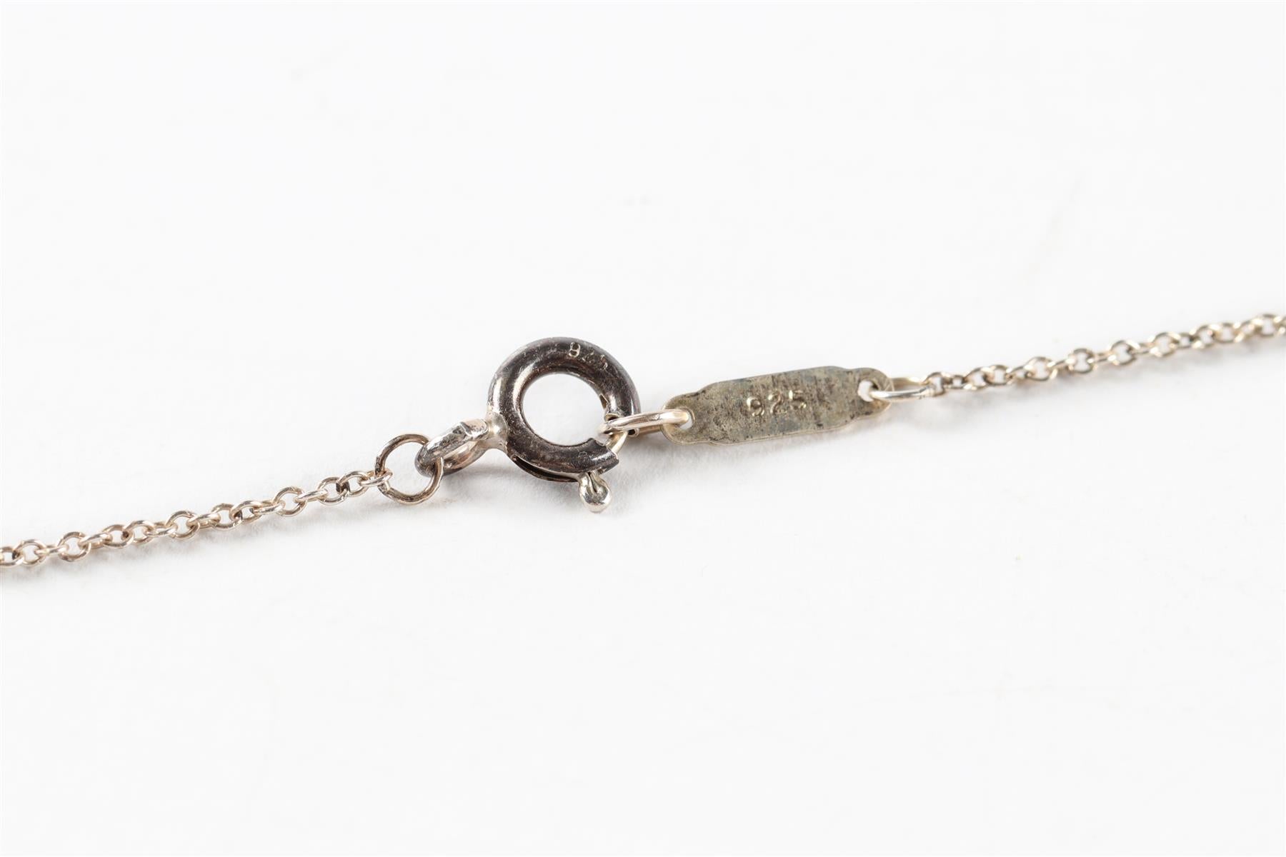 Tiffany & Co Blue Double Heart Sterling Silver Chain Necklace