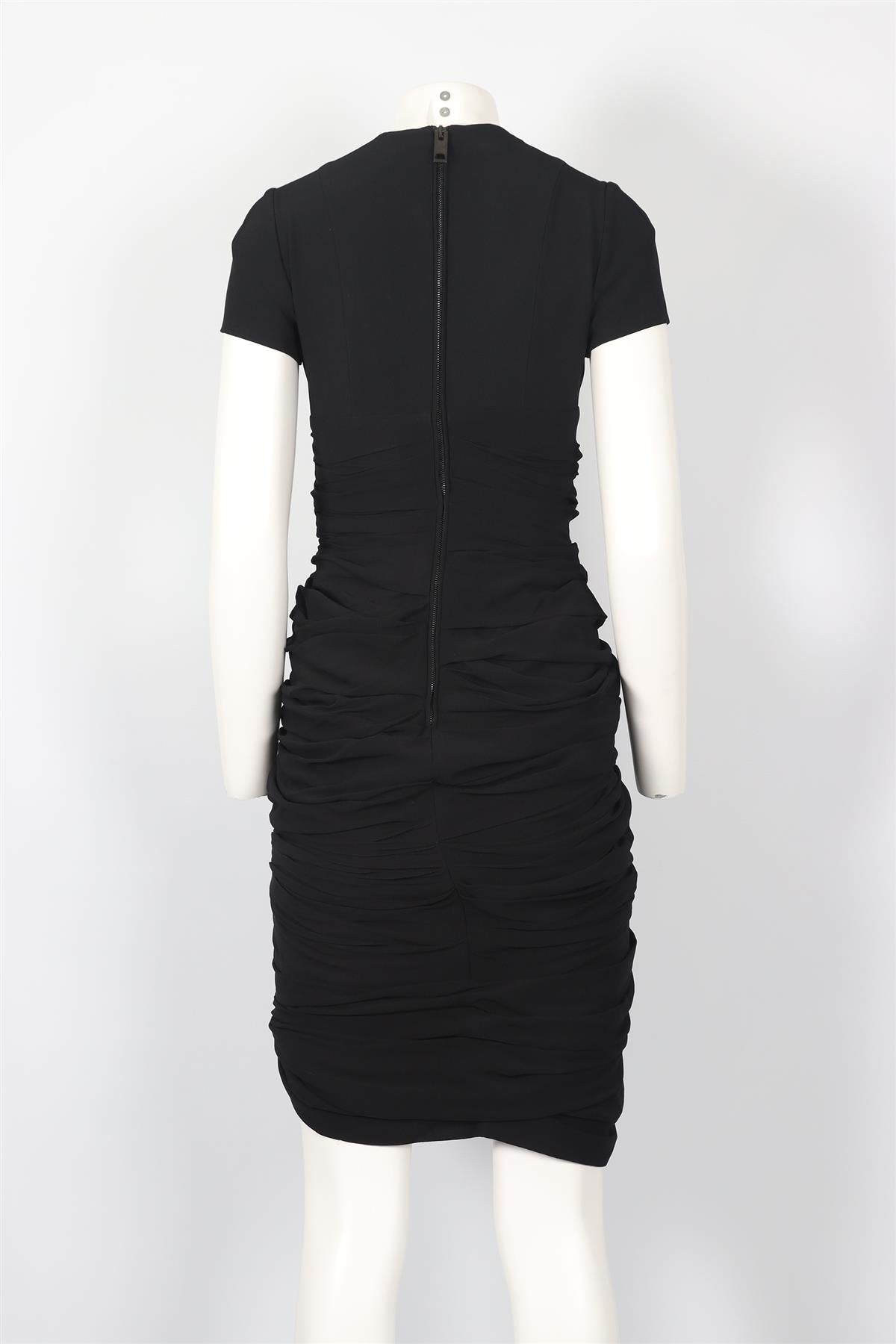 BURBERRY PRORSUM BLACK SILK MIDI DRESS EU 38 UK 10