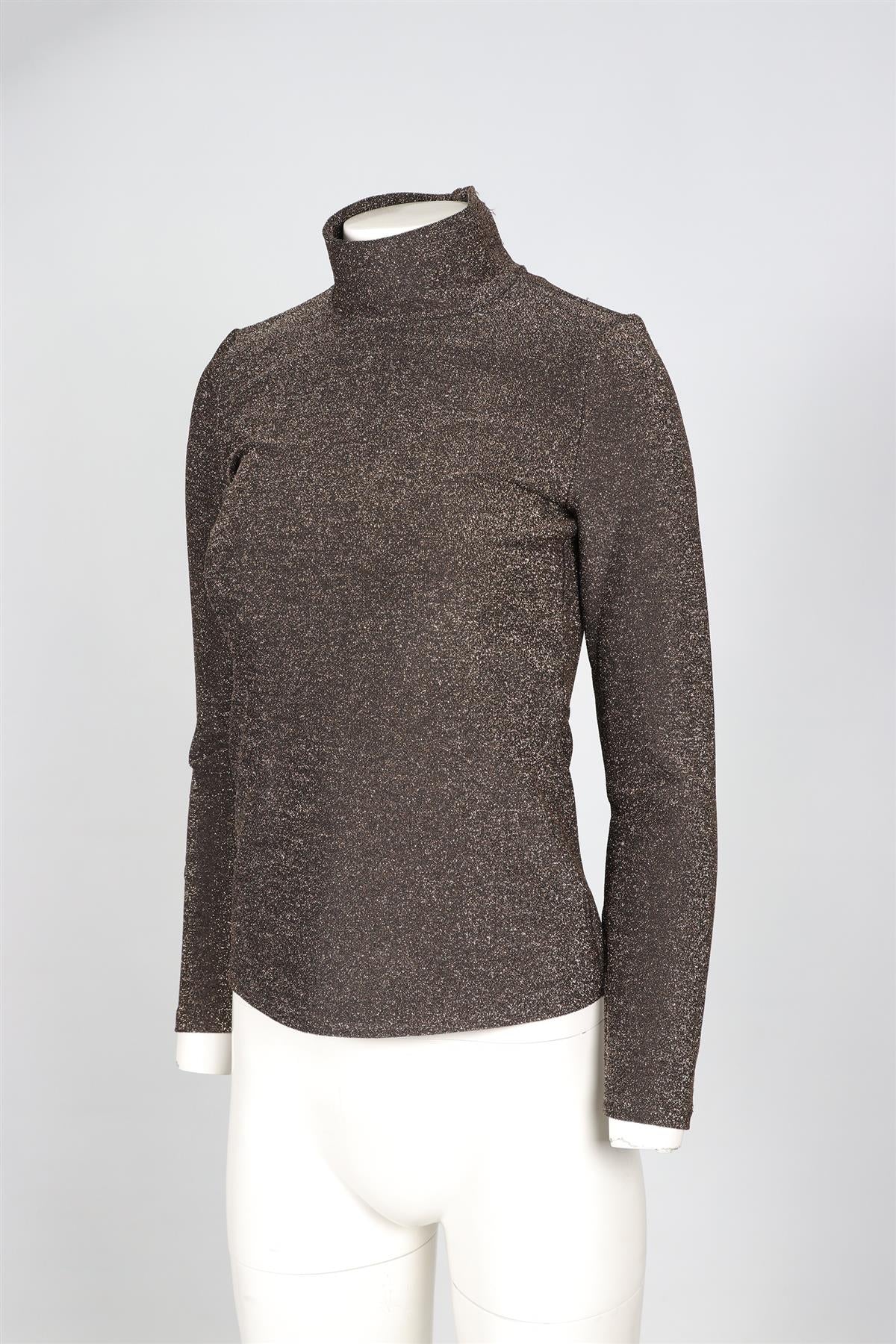 SEZANE GOLD KNIT TOP SMALL