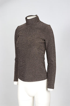 SEZANE GOLD KNIT TOP SMALL