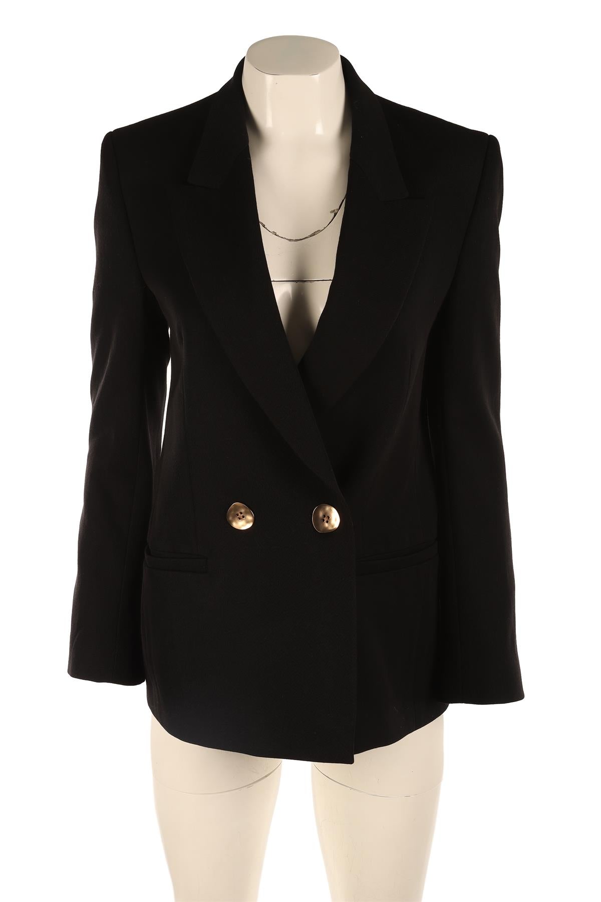 PETAR PETROV BLACK WOOL BLAZER FR 36 UK 8