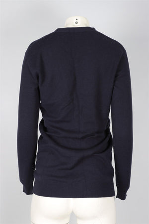 RALPH LAUREN NAVY KNIT CARDIGAN SMALL