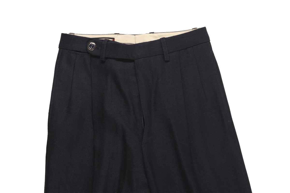 GUCCI BLUE WOVEN STRAIGHT LEG PANTS IT 38 UK 6