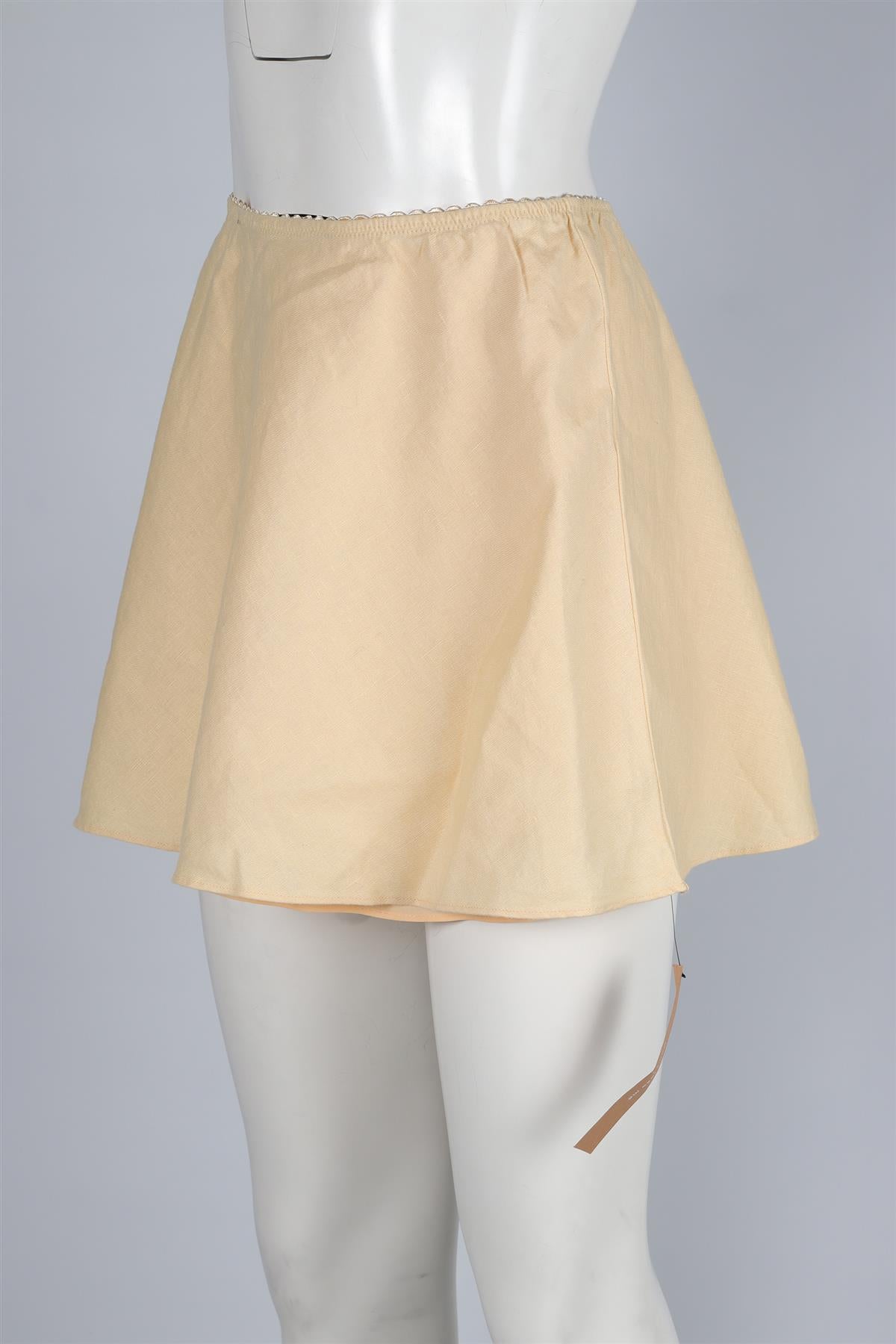 REFORMATION YELLOW LINEN MINI SKIRT SMALL