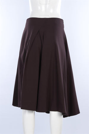 JIL SANDER BROWN JERSEY MIDI SKIRT FR 38 UK 10