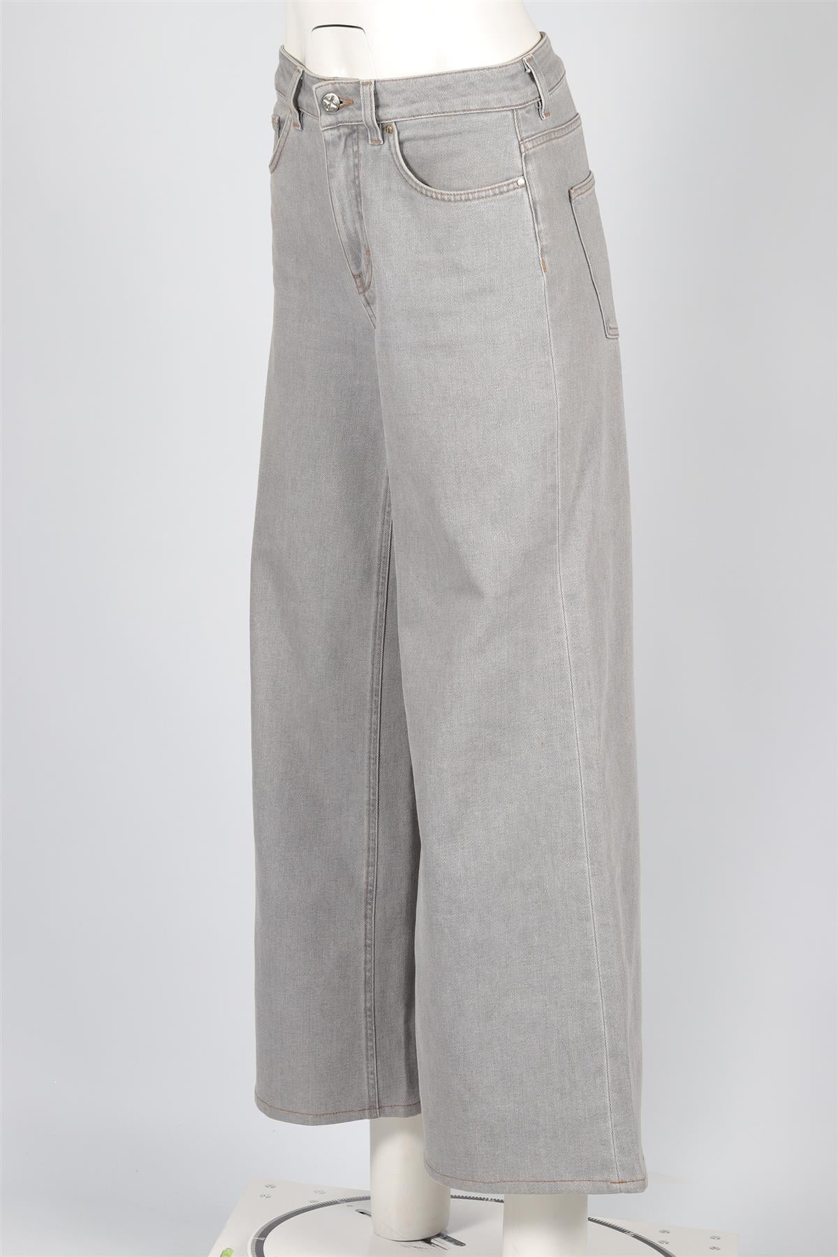 ME+EM GREY HIGH RISE WIDE LEG JEANS W26 UK 8