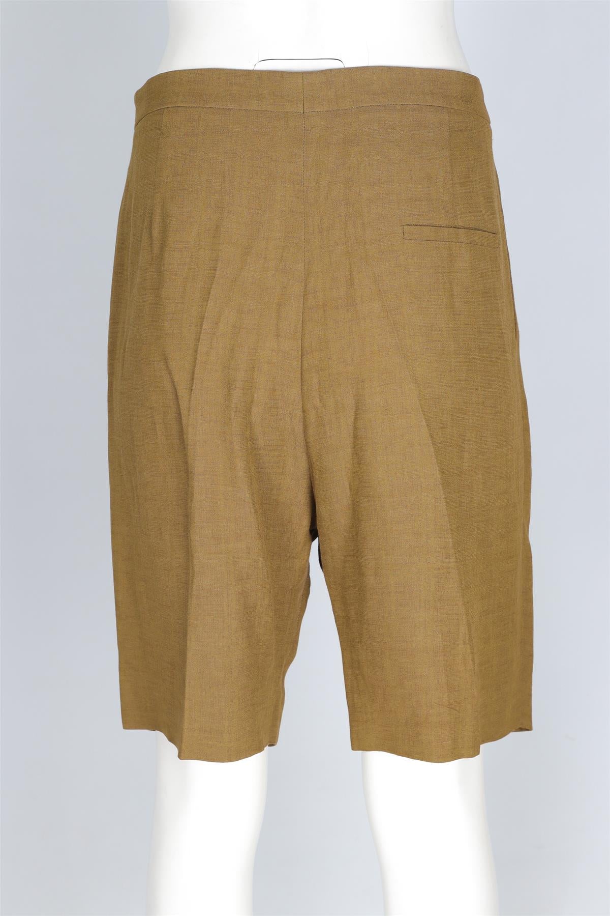 CHLOÉ GREEN LINEN SHORTS FR 40 UK 12