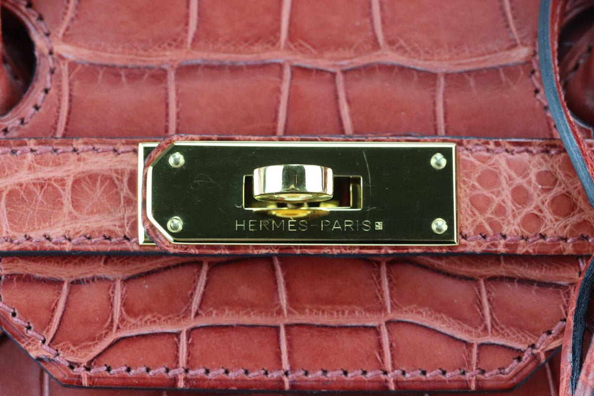 HERMÈS 2013 BIRKIN 35CM MATTE ALLIGATOR MISSISSIPPIENSIS LEATHER BAG