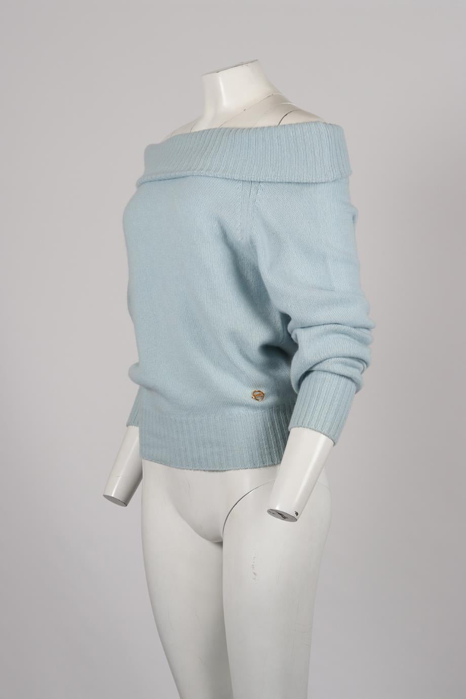 EMILIO PUCCI OFF THE SHOULDER CASHMERE SWEATER XLARGE