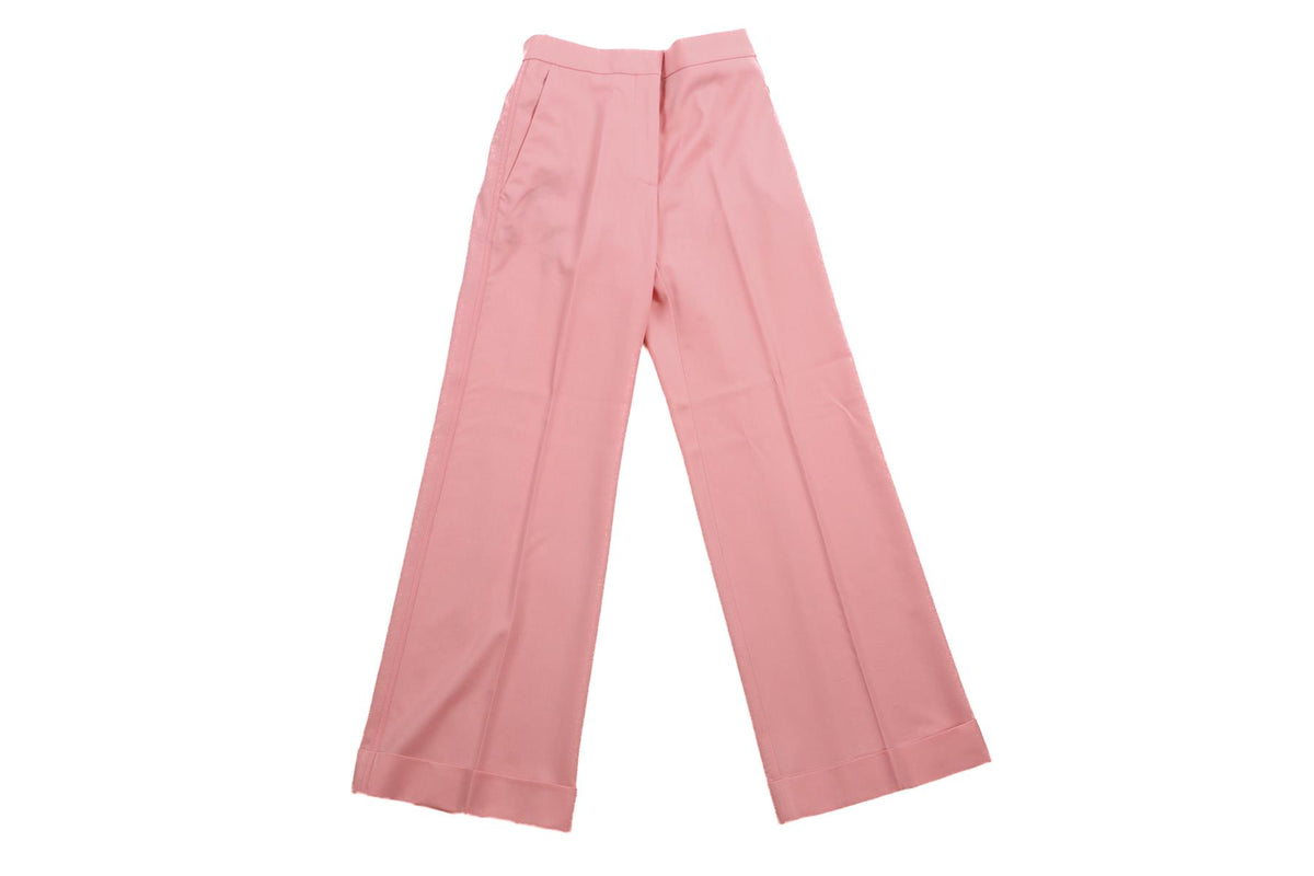 ROKSANDA PINK WOOL STRAIGHT LEG PANTS UK 6
