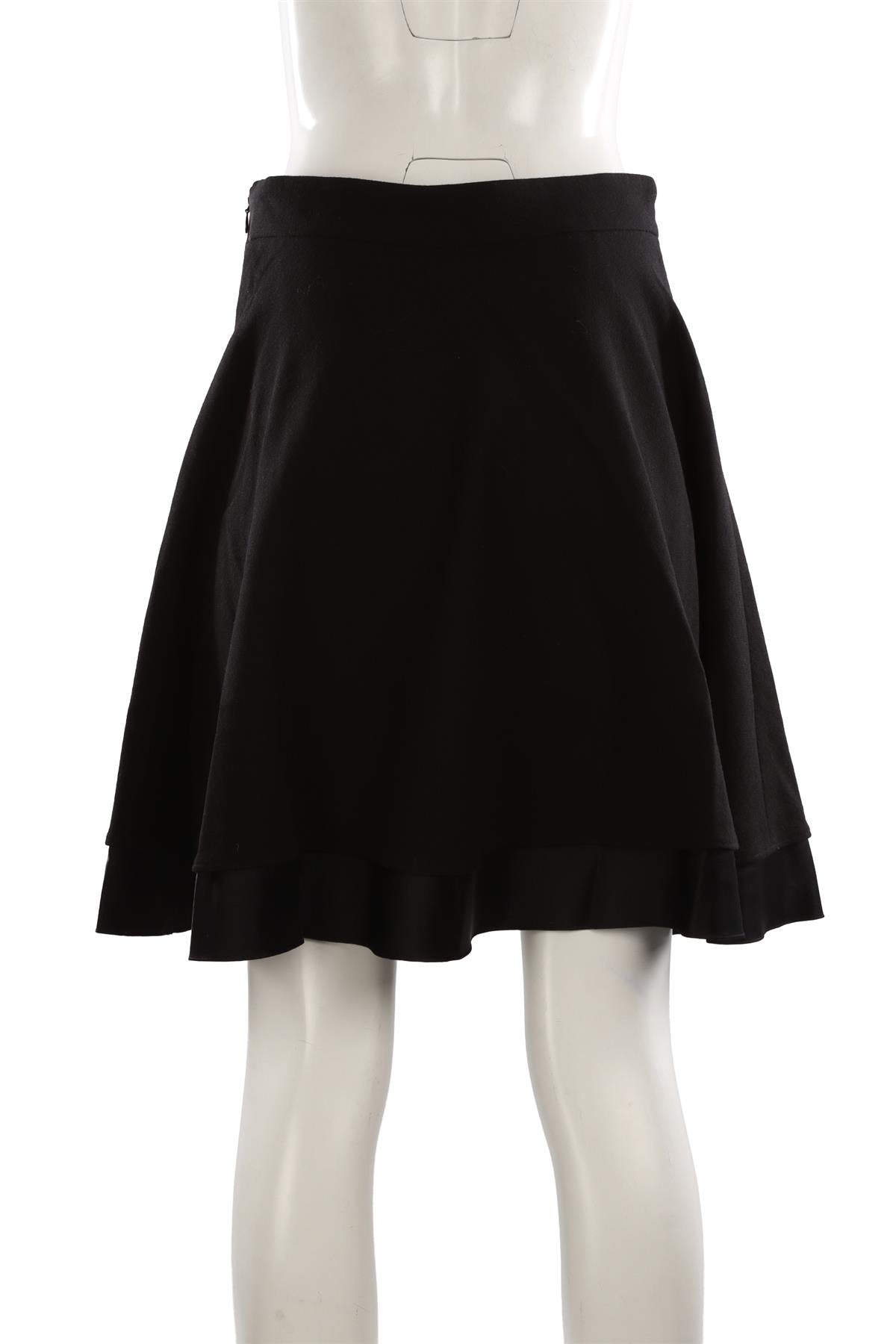 MIU MIU BLACK WOOL MIDI SKIRT IT 42 UK 10