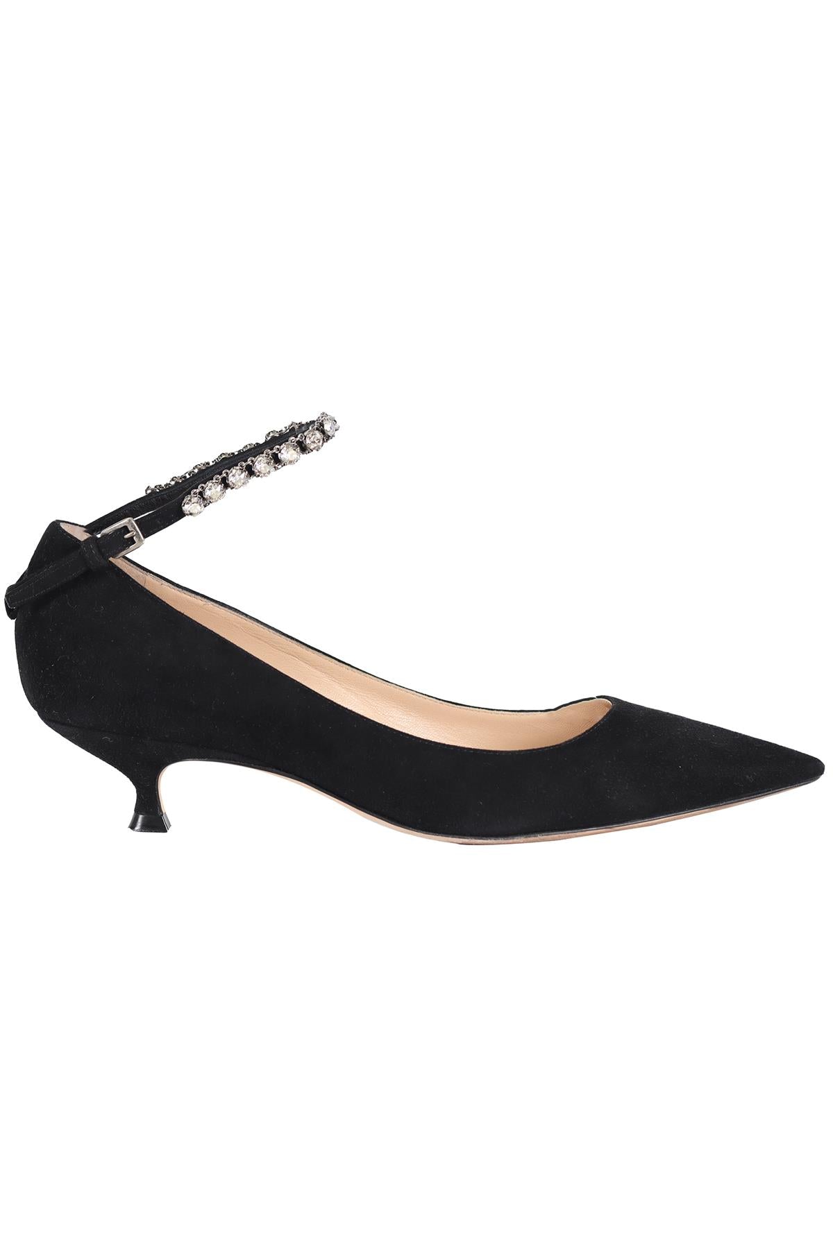 CHRISTIAN DIOR CRYSTAL AND SUEDE PUMPS EU 37 UK 4 US 7