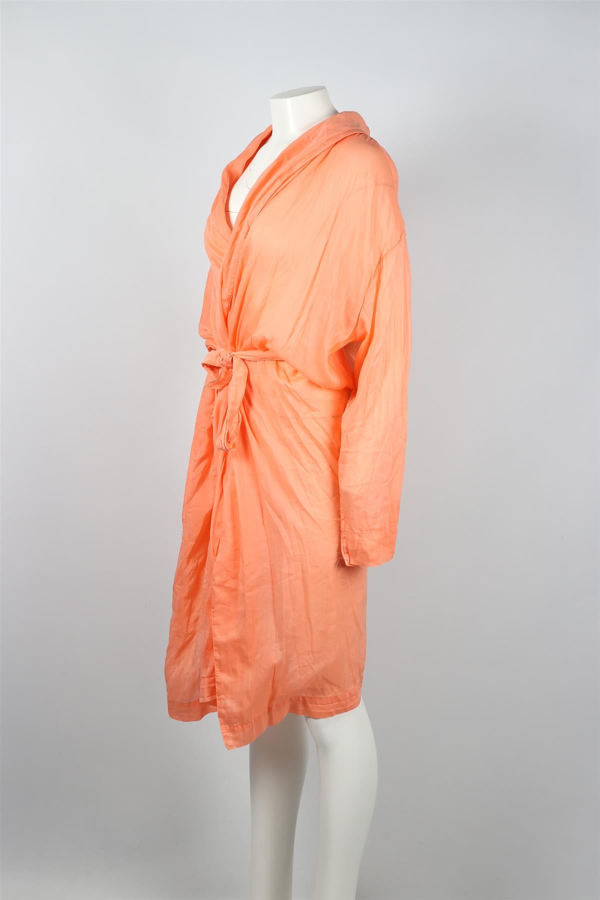 FORTE FORTE ORANGE BELTED COTTON ROBE US 0 UK 4