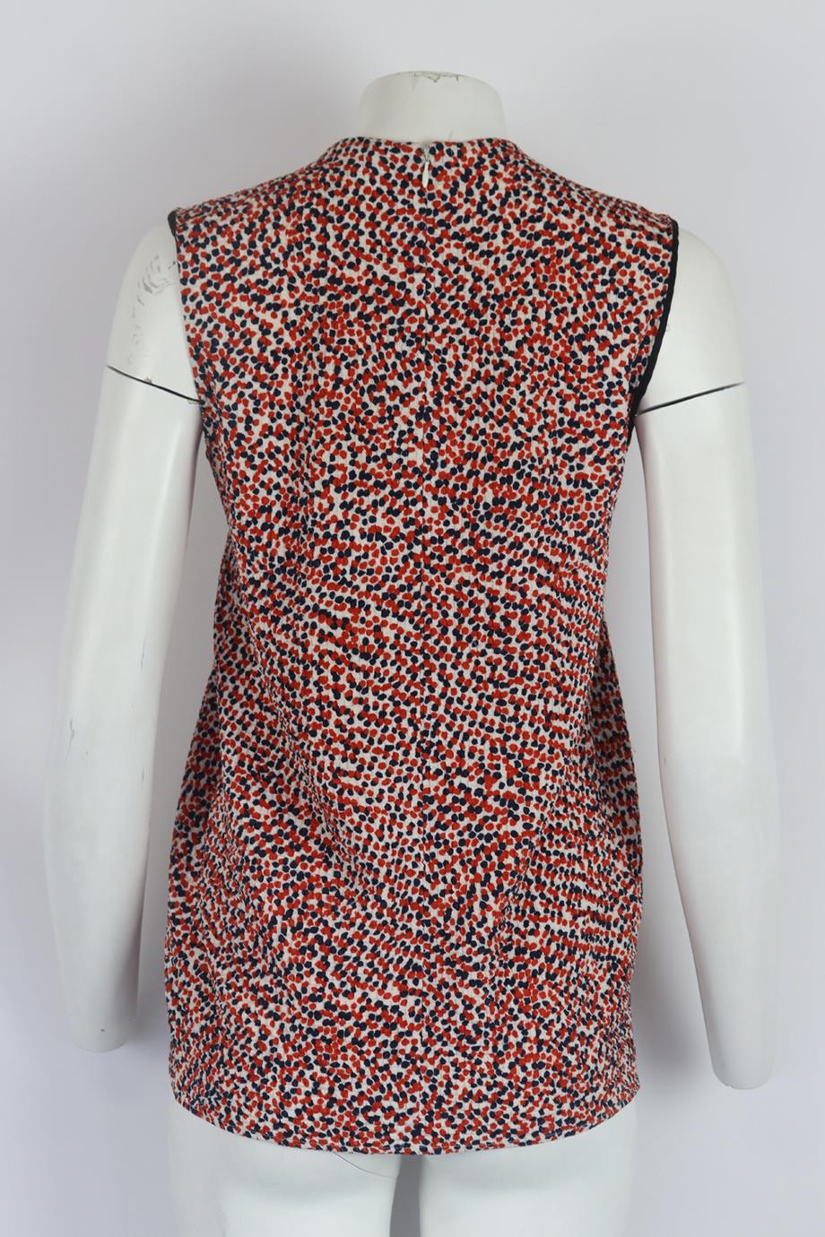 CELINE PRINTED SILK BLEND TOP FR 36 UK 8