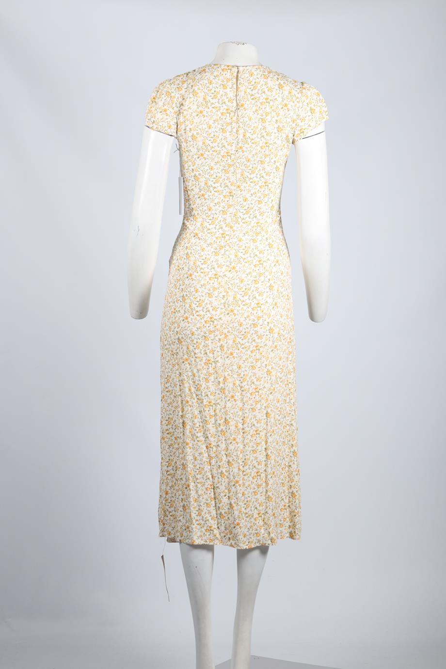 REFORMATION FLORAL PRINT CREPE MIDI DRESS US 2 UK 6