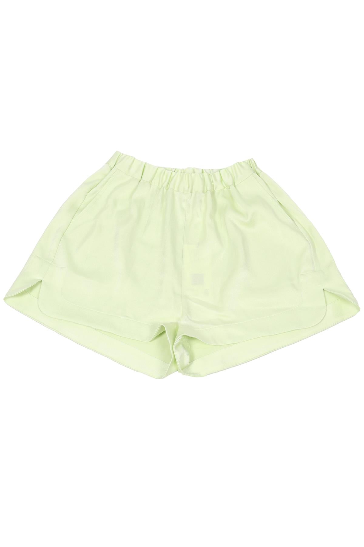 BONDI BORN GREEN SATIN SHORTS SMALL