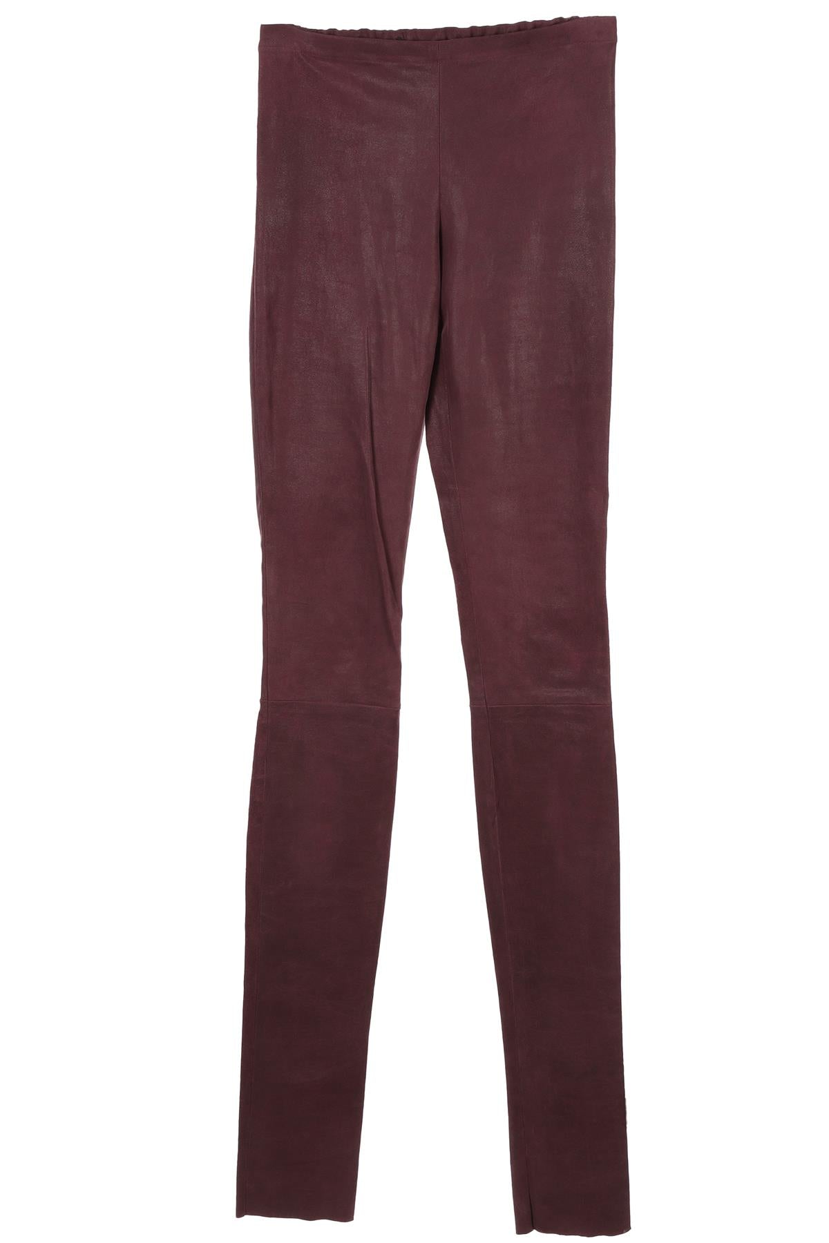 HAIDER ACKERMANN PURPLE LEATHER SKINNY PANTS FR 34 UK 8